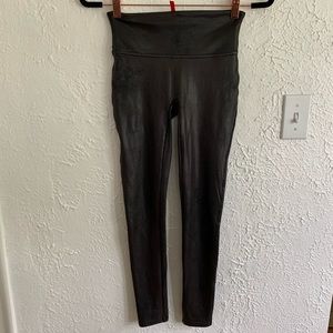 Spanx petite faux leather leggings